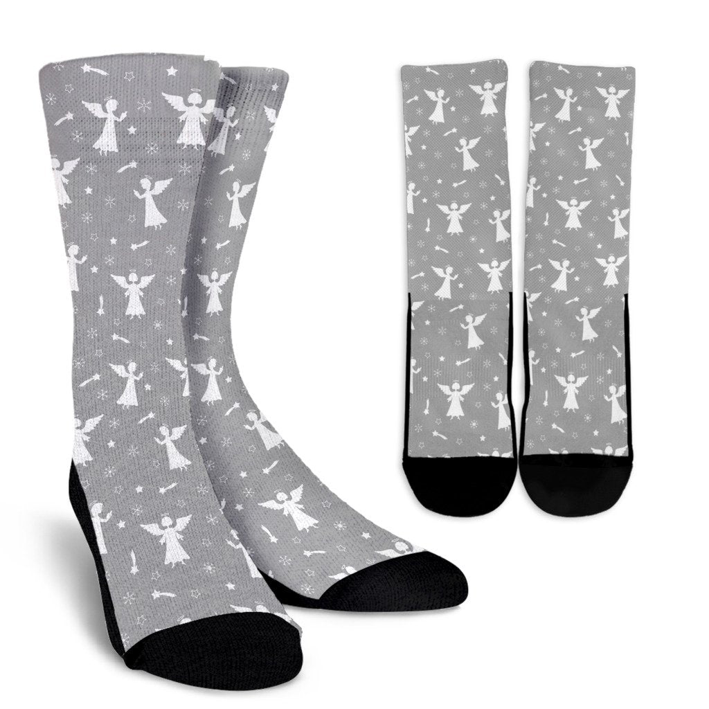 Angel Print Pattern Unisex Crew Socks-grizzshop