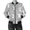 Angel Print Pattern Women Casual Bomber Jacket-grizzshop