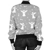 Angel Print Pattern Women Casual Bomber Jacket-grizzshop