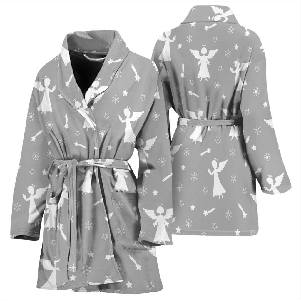 Angel Print Pattern Women Long Robe-grizzshop