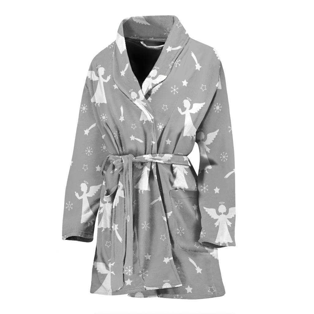 Angel Print Pattern Women Long Robe-grizzshop