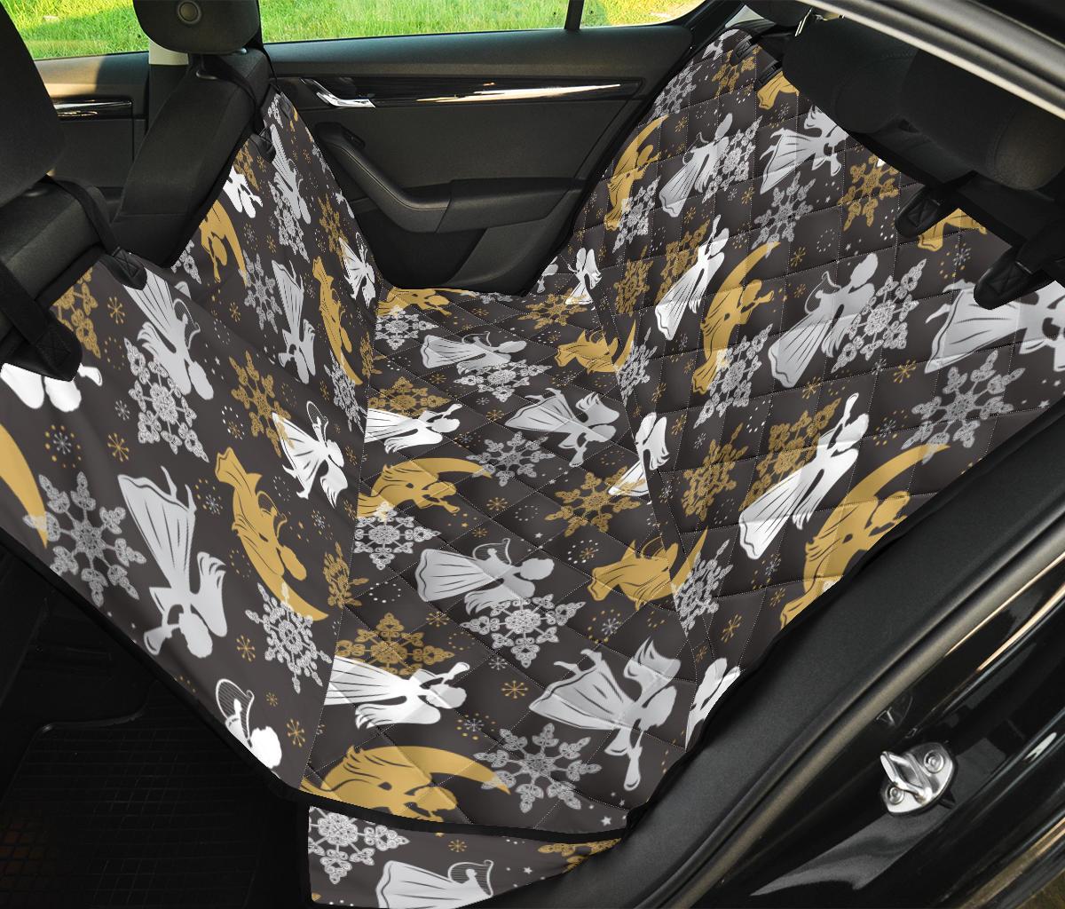 Angel Snowflake Print Pattern Pet Car Seat Cover-grizzshop