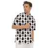 Angel White And Black Print Pattern Men's Short Sleeve Shirts-grizzshop