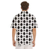 Angel White And Black Print Pattern Men's Short Sleeve Shirts-grizzshop