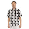 Angel White And Black Print Pattern Men's Short Sleeve Shirts-grizzshop