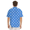 Angel White And Blue Print Pattern Men's Short Sleeve Shirts-grizzshop