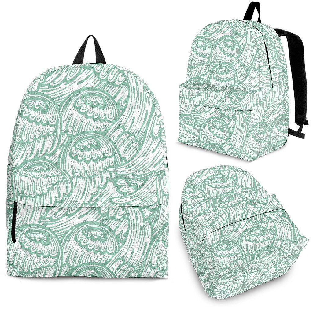 Angel Wing Pattern Print Backpack-grizzshop