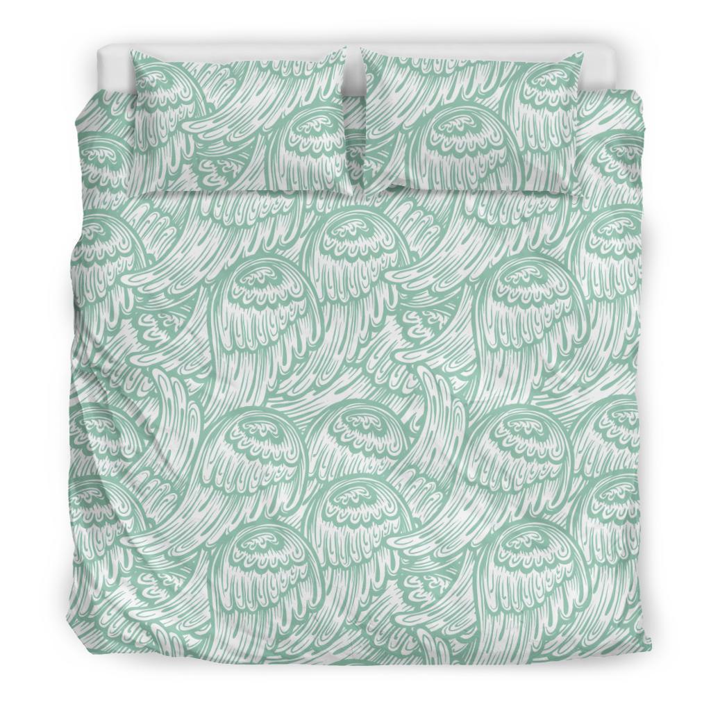 Angel Wing Pattern Print Duvet Cover Bedding Set-grizzshop