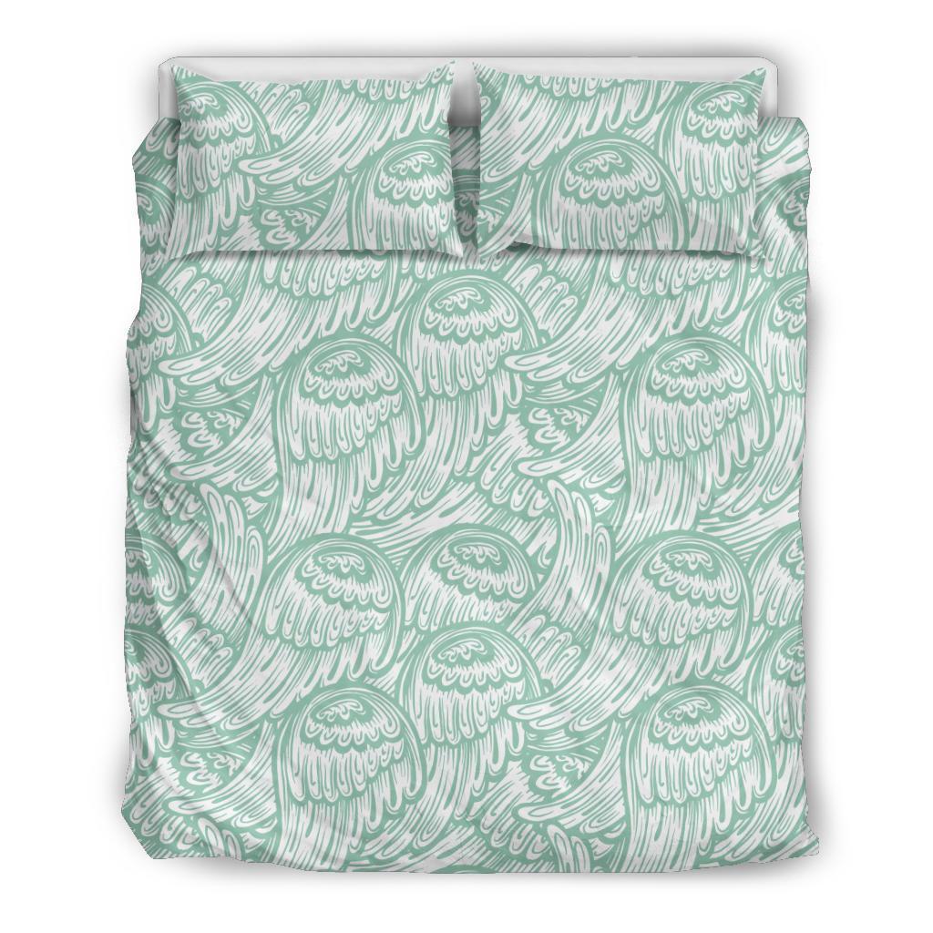 Angel Wing Pattern Print Duvet Cover Bedding Set-grizzshop