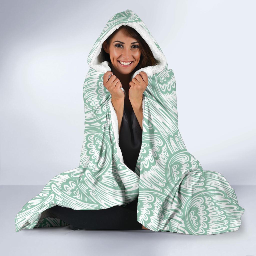 Angel Wing Pattern Print Hooded Blanket-grizzshop