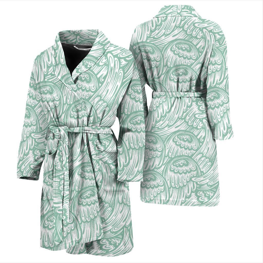 Angel Wing Pattern Print Men Long Robe-grizzshop