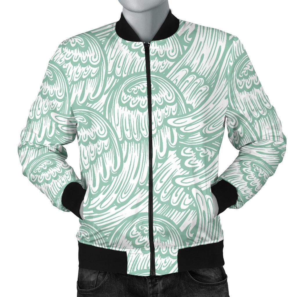 Angel Wing Pattern Print Men's Bomber Jacket-grizzshop