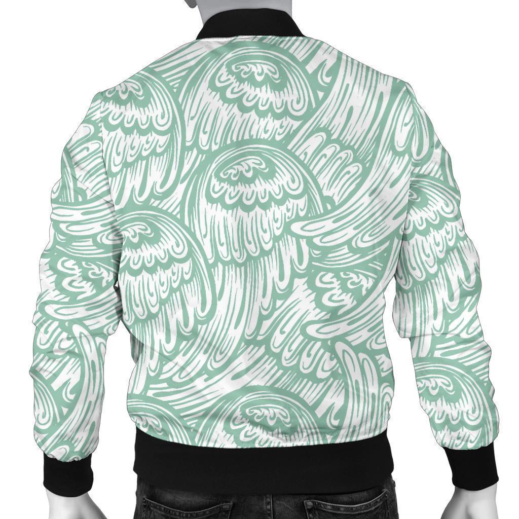 Angel Wing Pattern Print Men's Bomber Jacket-grizzshop