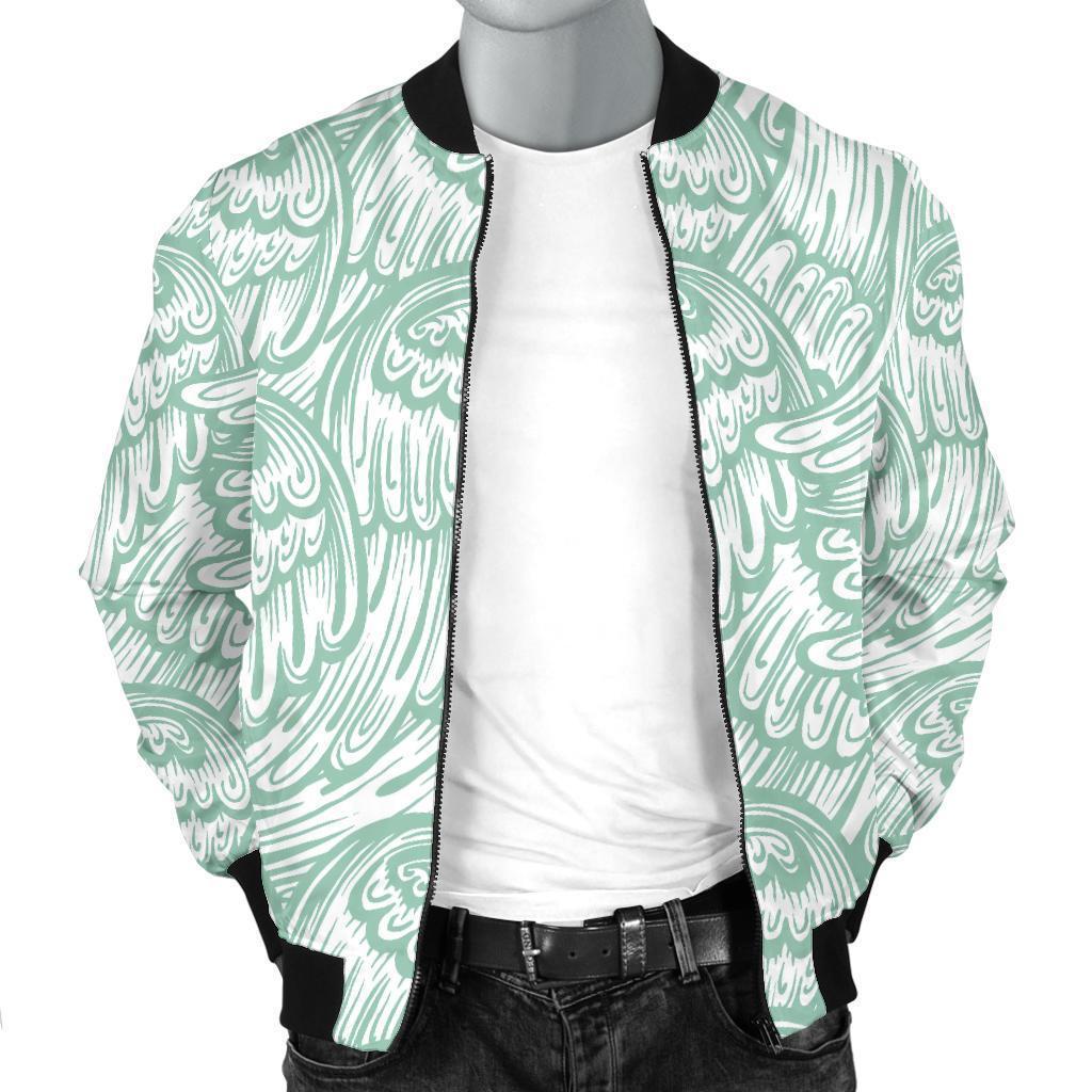 Angel Wing Pattern Print Men's Bomber Jacket-grizzshop