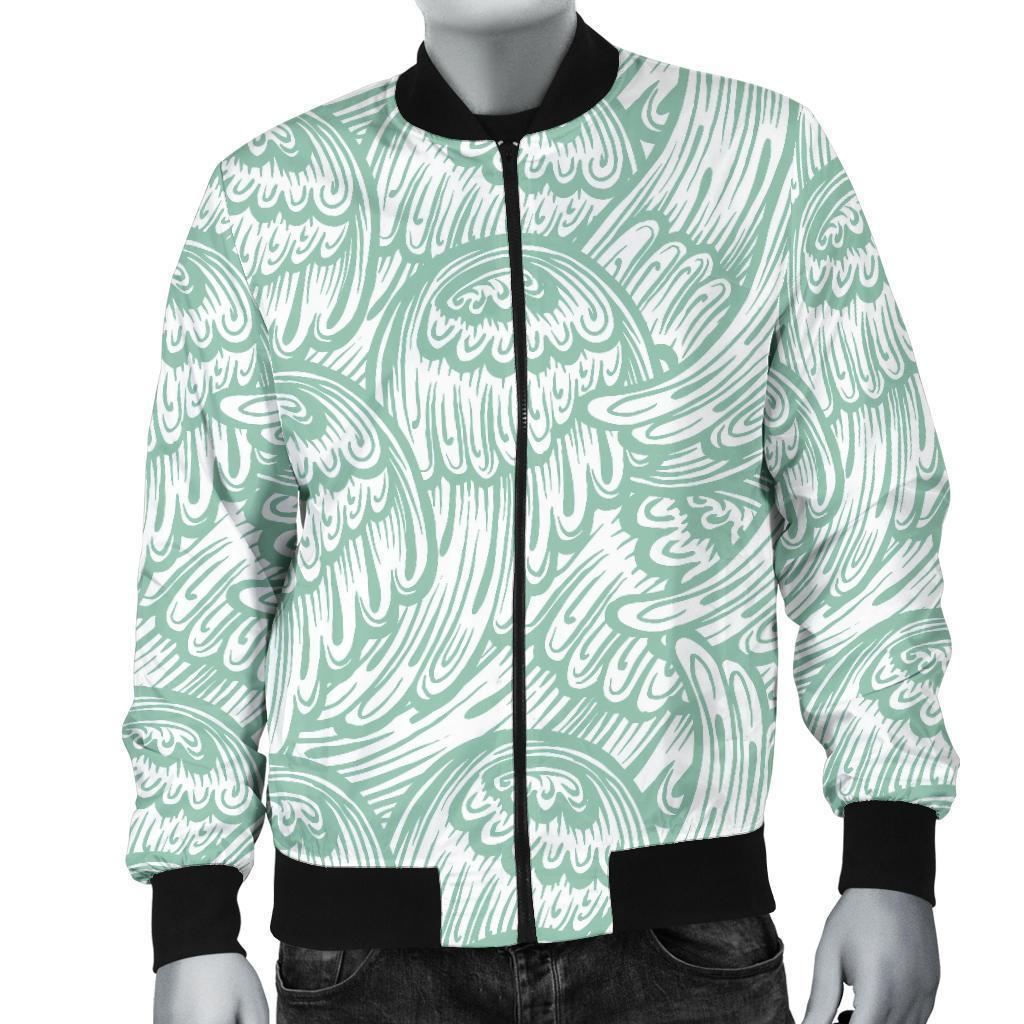 Angel Wing Pattern Print Men's Bomber Jacket-grizzshop