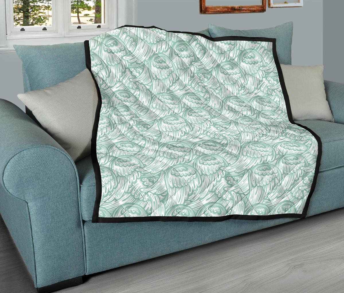 Angel Wing Pattern Print Quilt-grizzshop