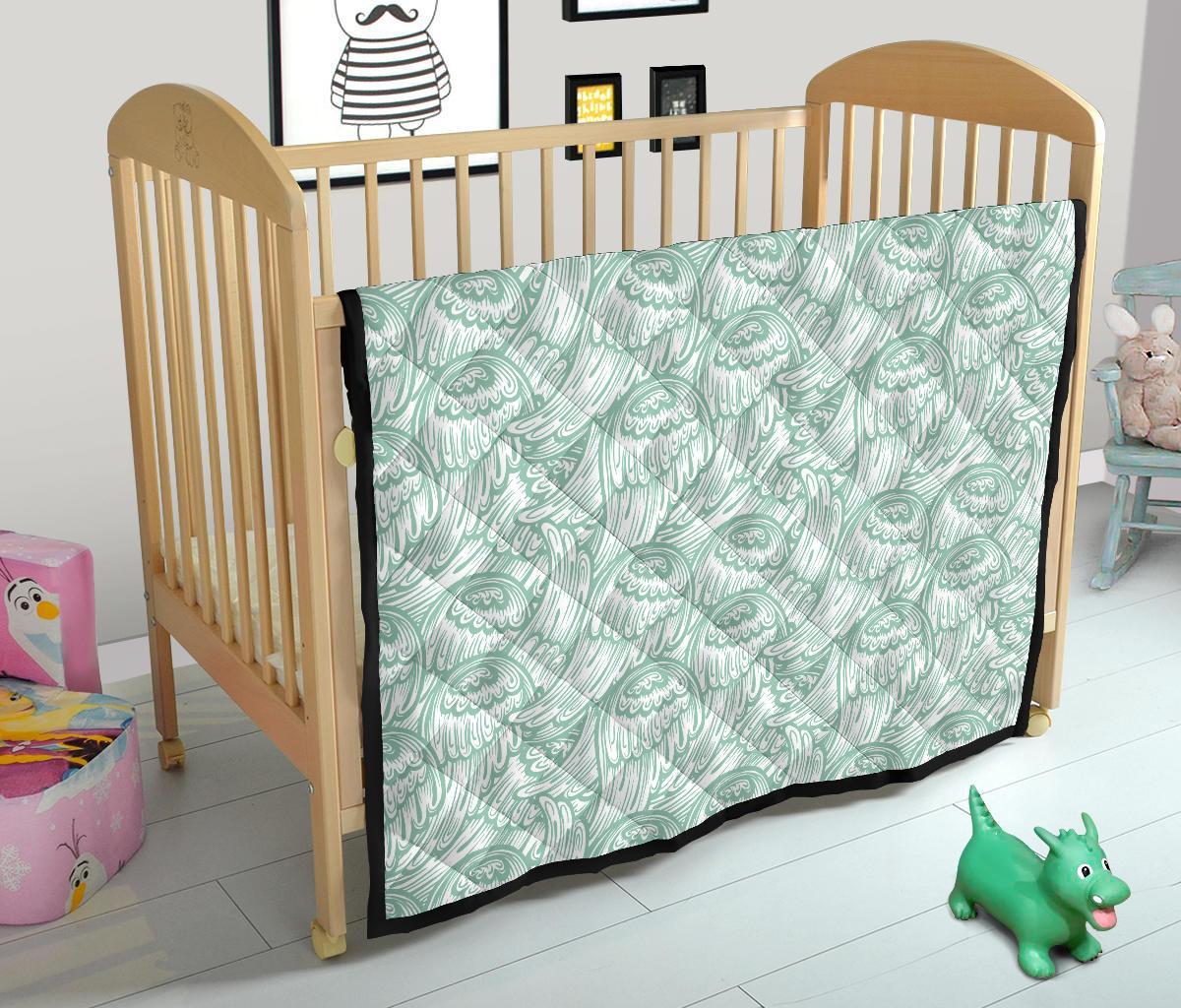 Angel Wing Pattern Print Quilt-grizzshop