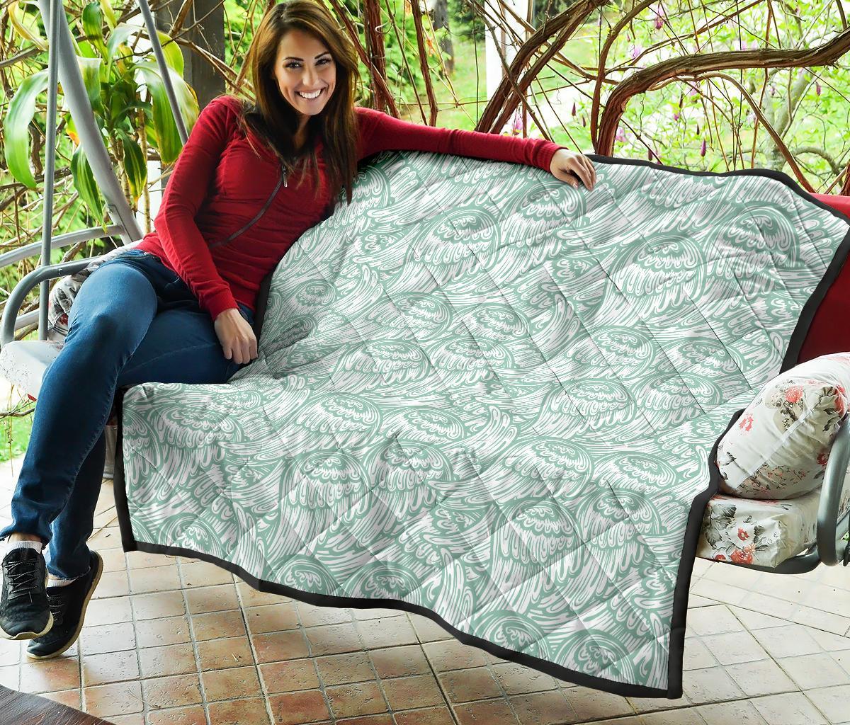 Angel Wing Pattern Print Quilt-grizzshop
