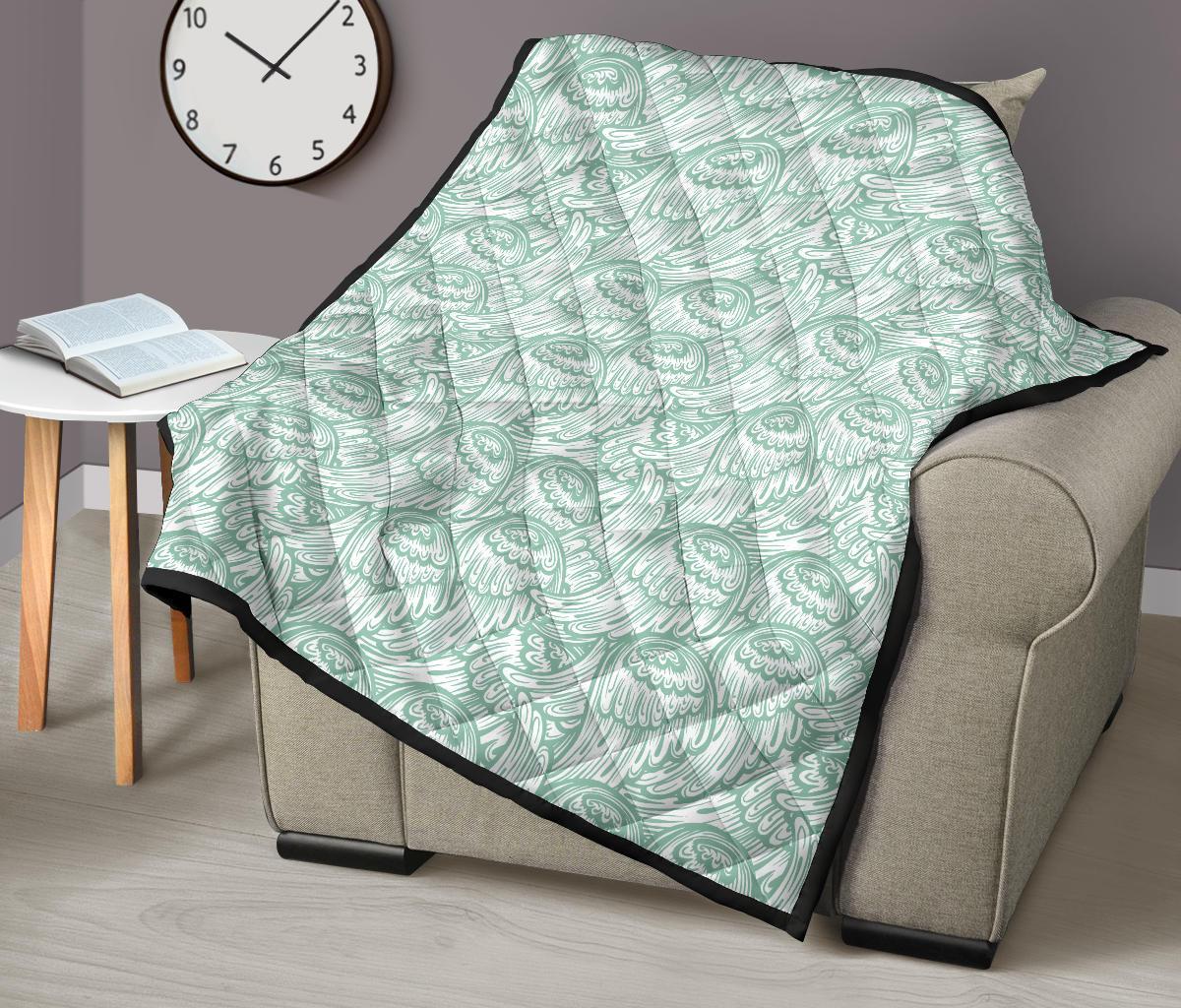 Angel Wing Pattern Print Quilt-grizzshop