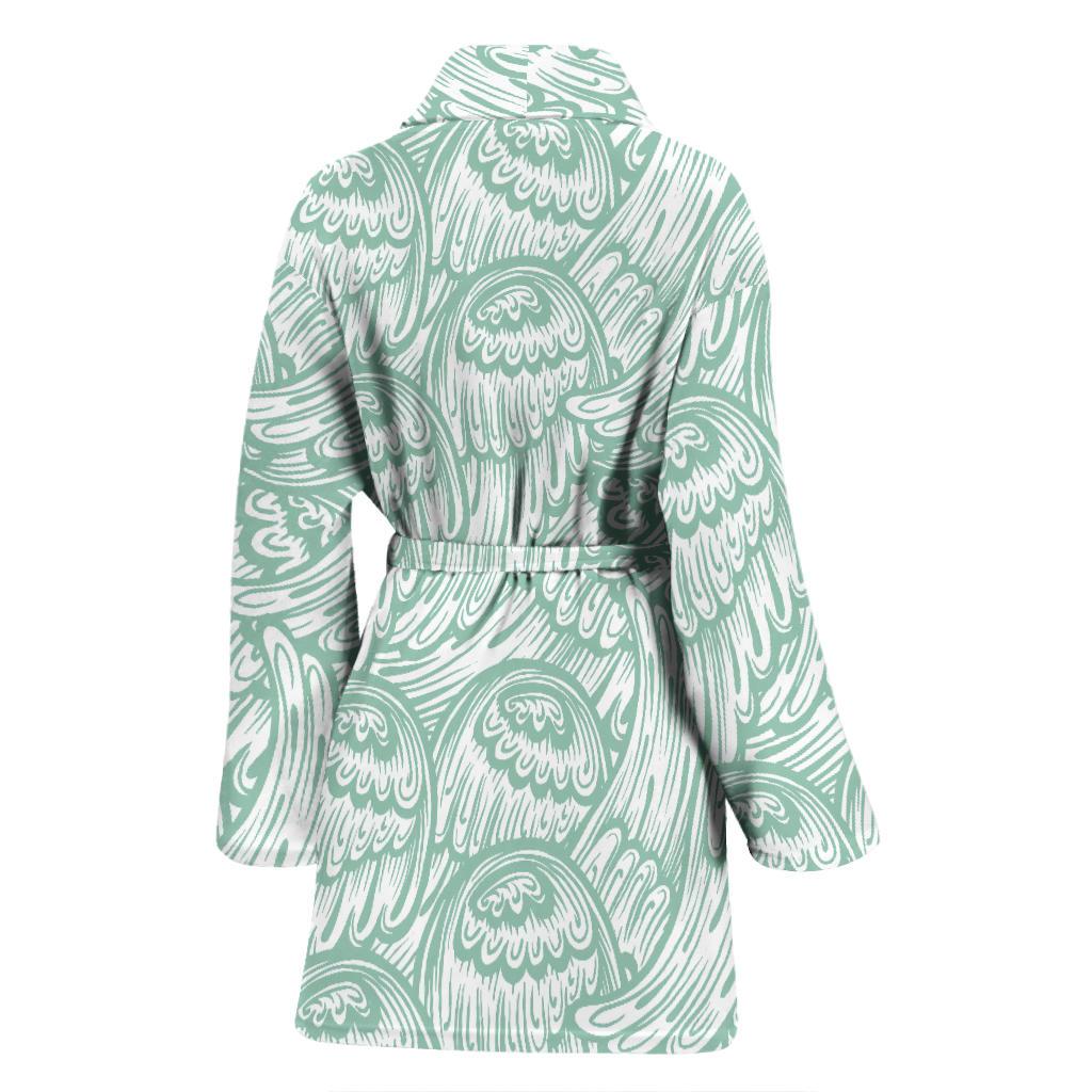 Angel Wing Pattern Print Women Long Robe-grizzshop