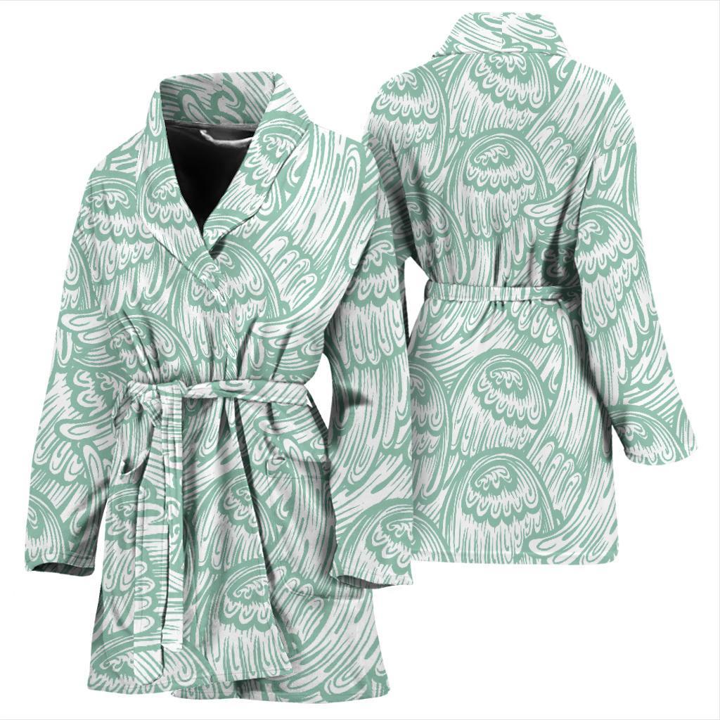 Angel Wing Pattern Print Women Long Robe-grizzshop