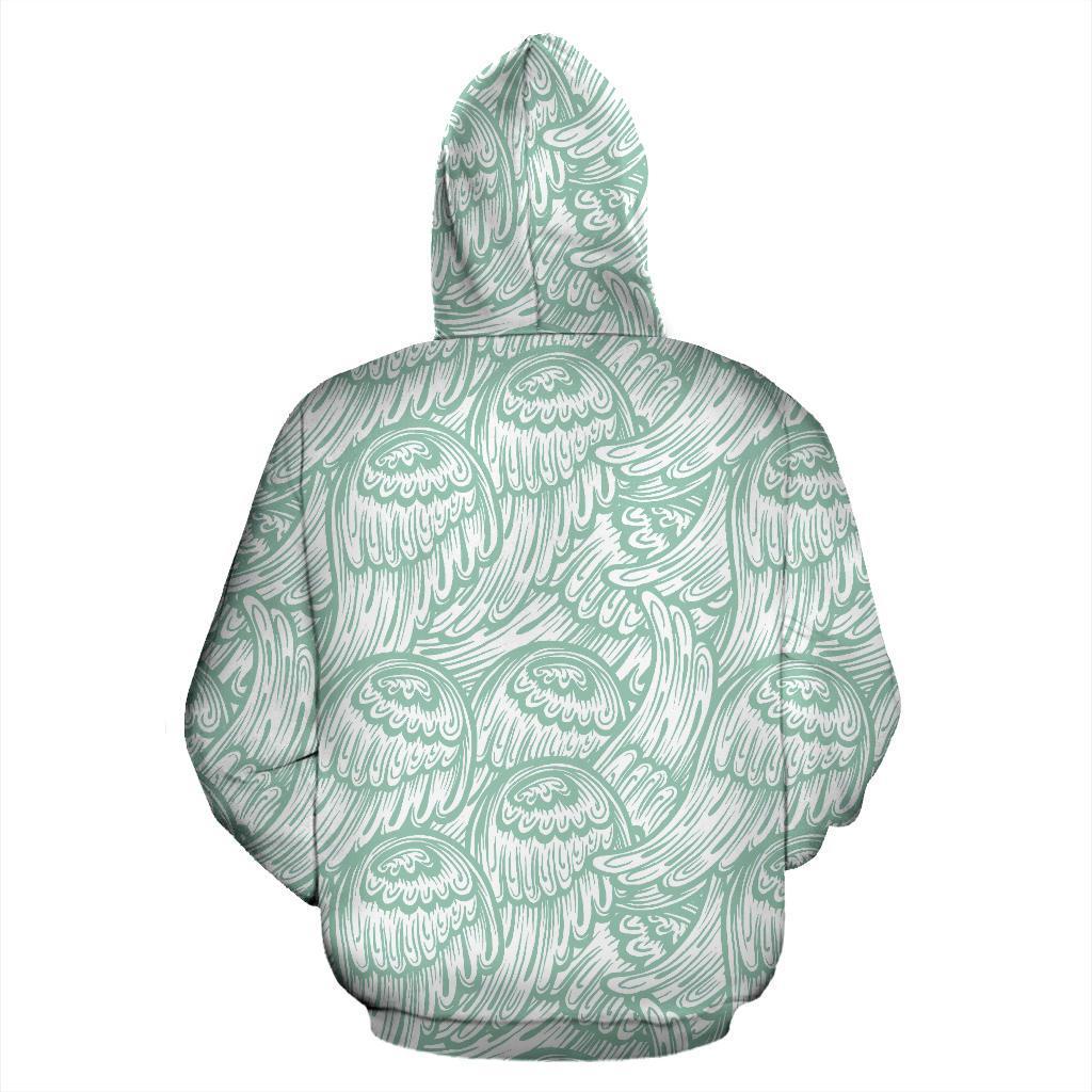 Angel Wing Pattern Print Women Men Pullover Hoodie-grizzshop