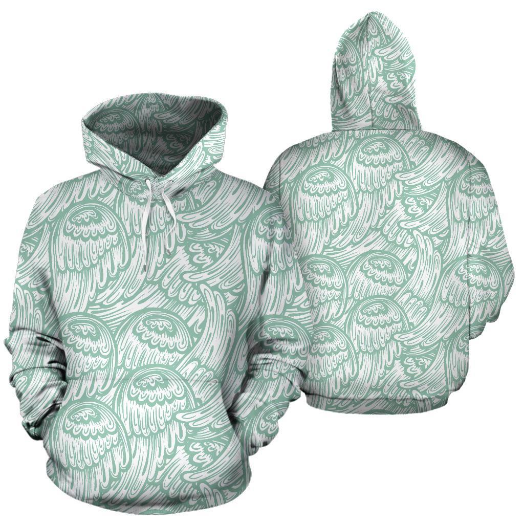 Angel Wing Pattern Print Women Men Pullover Hoodie-grizzshop