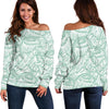 Angel Wing Pattern Print Women Off Shoulder Sweatshirt-grizzshop