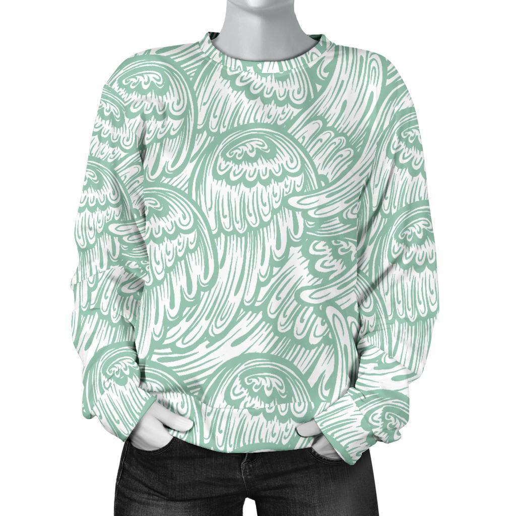 Angel Wing Pattern Print Women's Sweatshirt-grizzshop