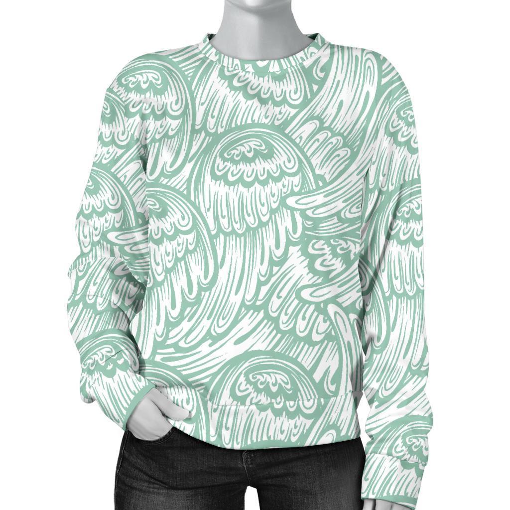 Angel Wing Pattern Print Women's Sweatshirt-grizzshop