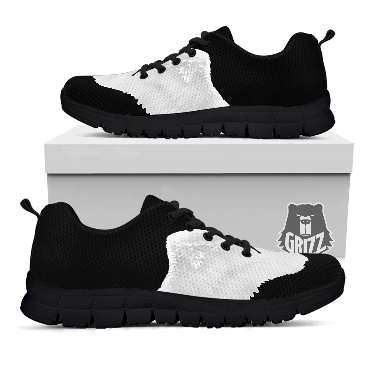 Angel Wings White Print Black Sneaker-grizzshop