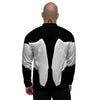 Angel Wings White Print Men's Bomber Jacket-grizzshop