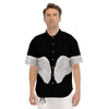 Angel Wings White Print Men's Short Sleeve Shirts-grizzshop