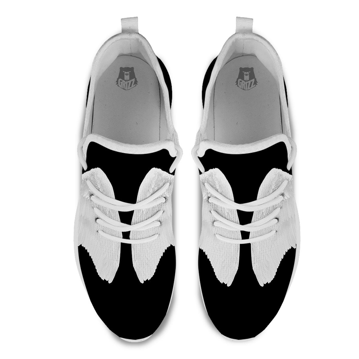 Angel Wings White Print White Athletic Shoes-grizzshop