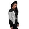 Angel Wings White Print Women's Bomber Jacket-grizzshop