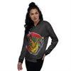 Angry Anubis Print Women's Bomber Jacket-grizzshop