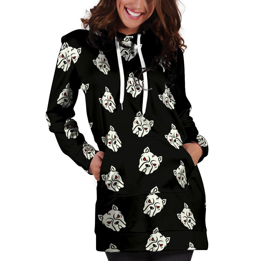 Angry Pitbull Hoodie Dress-grizzshop