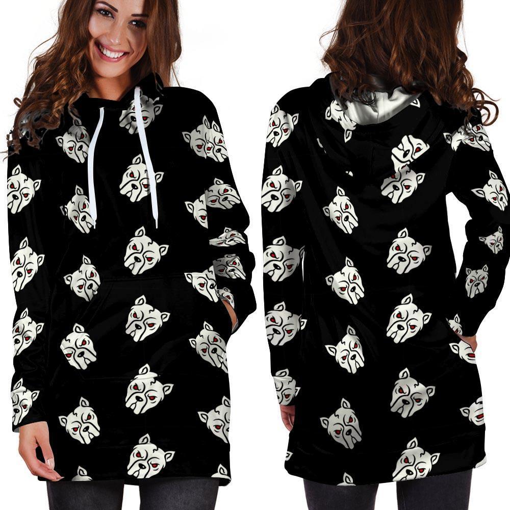 Angry Pitbull Hoodie Dress-grizzshop