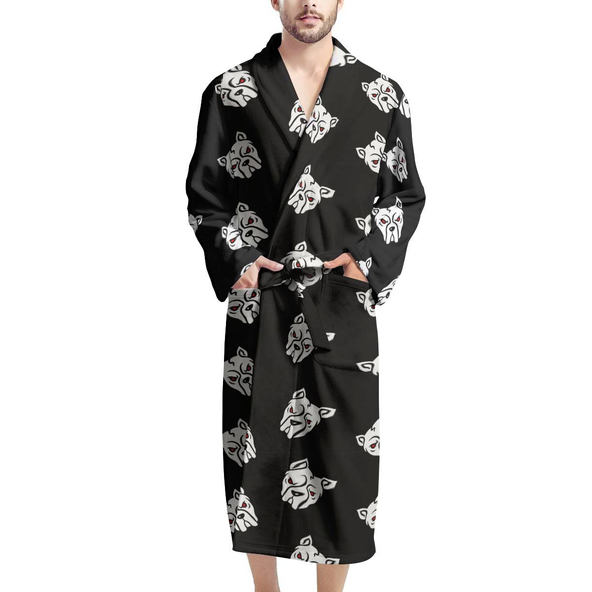 Angry Pitbull Men's Robe-grizzshop