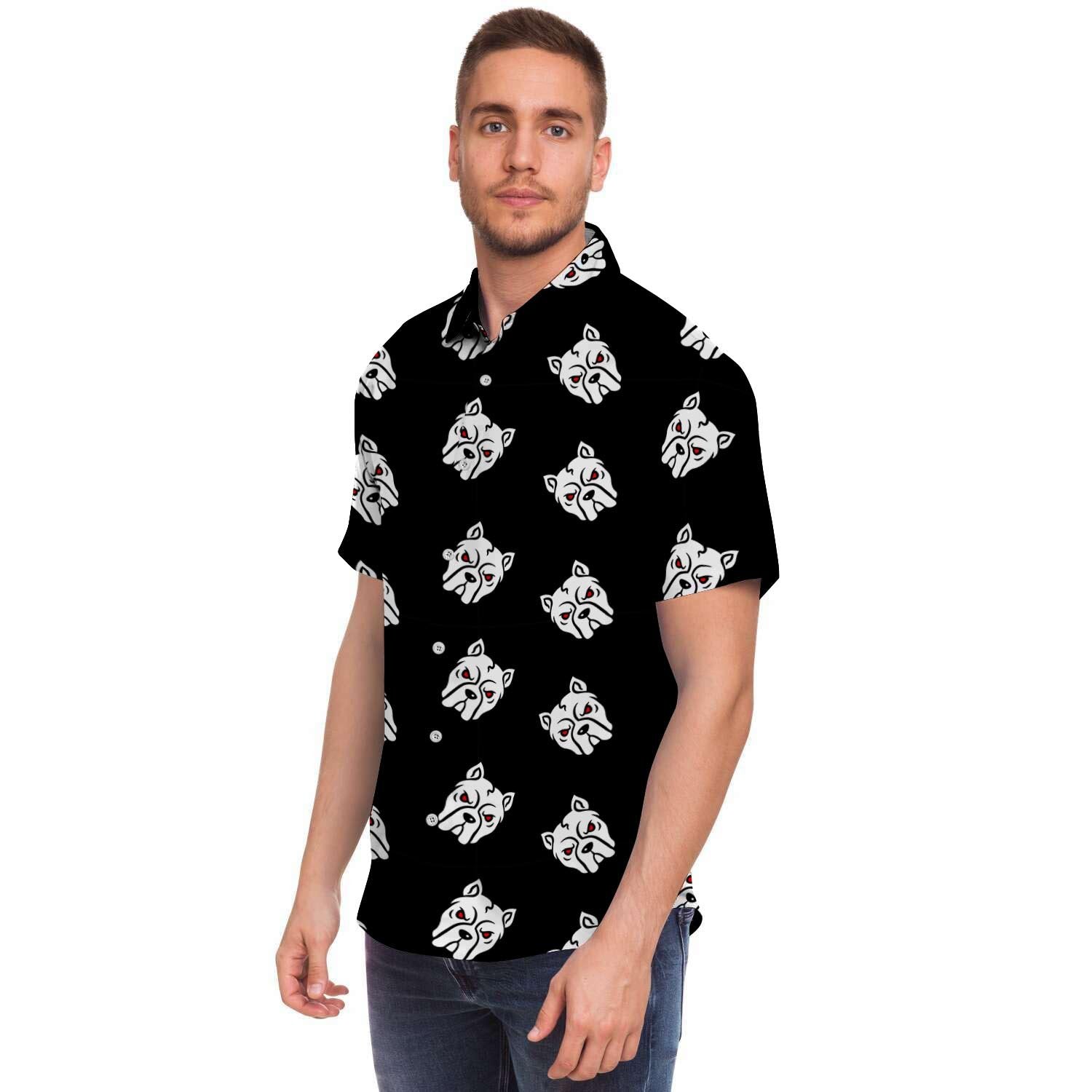 Angry Pitbull Men's Short Sleeve Shirt-grizzshop