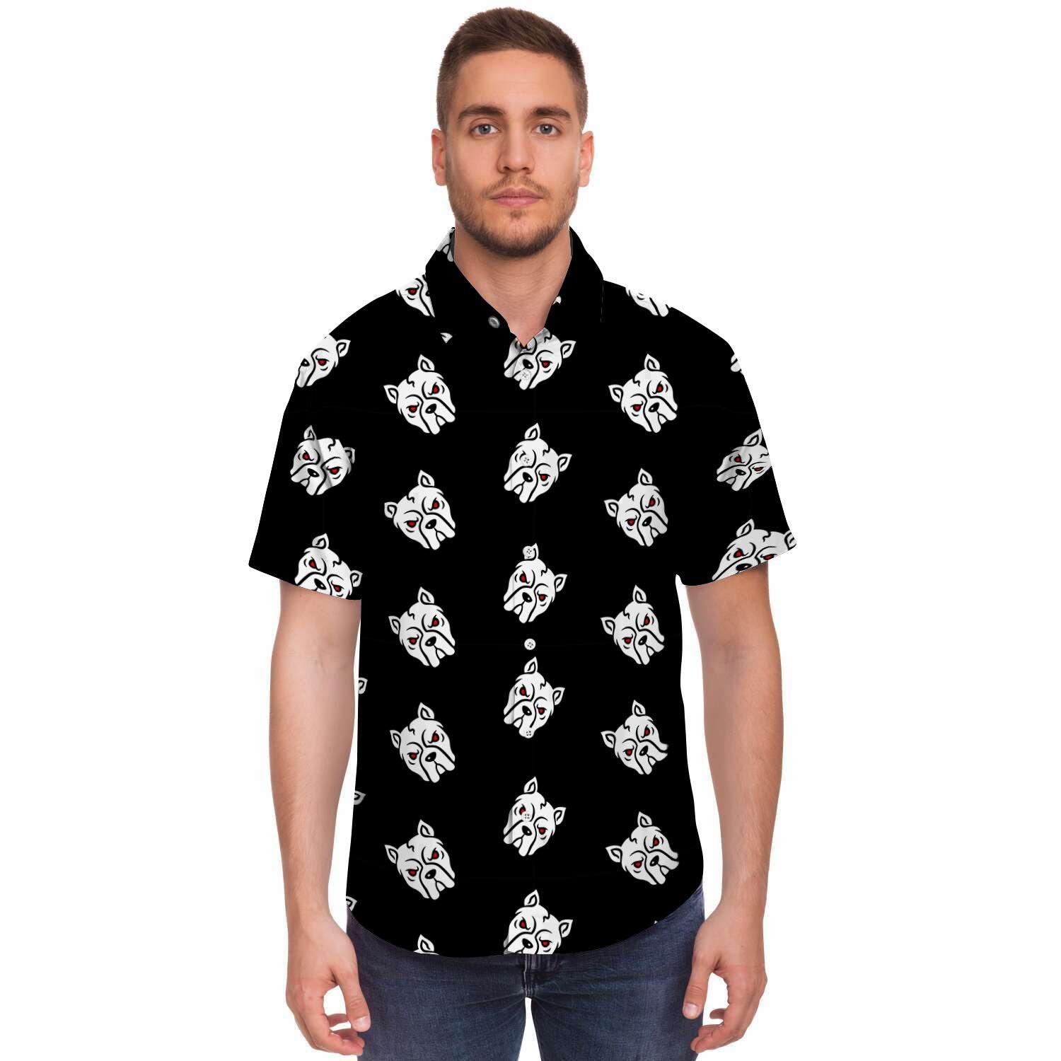 Angry Pitbull Men's Short Sleeve Shirt-grizzshop