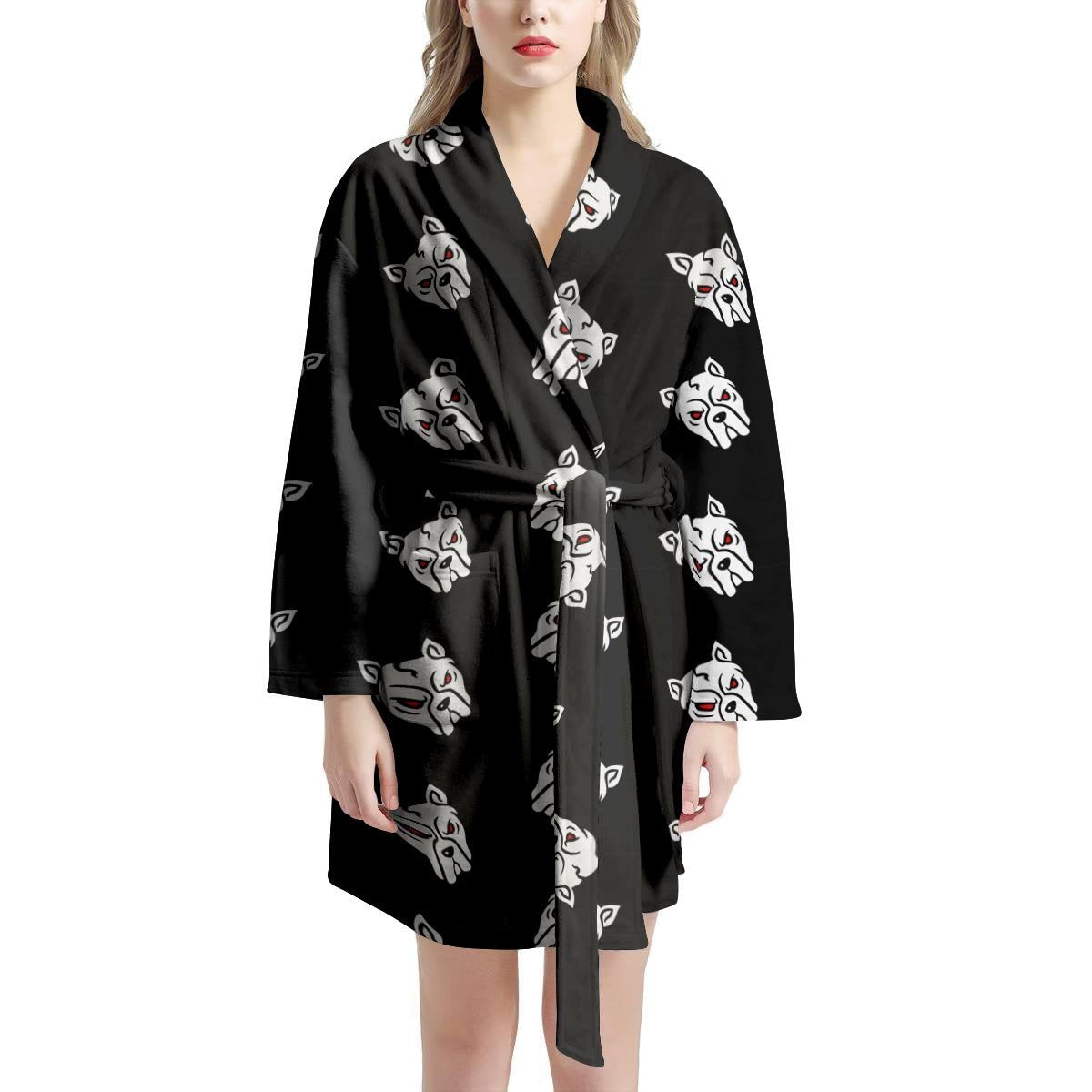 Angry Pitbull Women's Robe-grizzshop