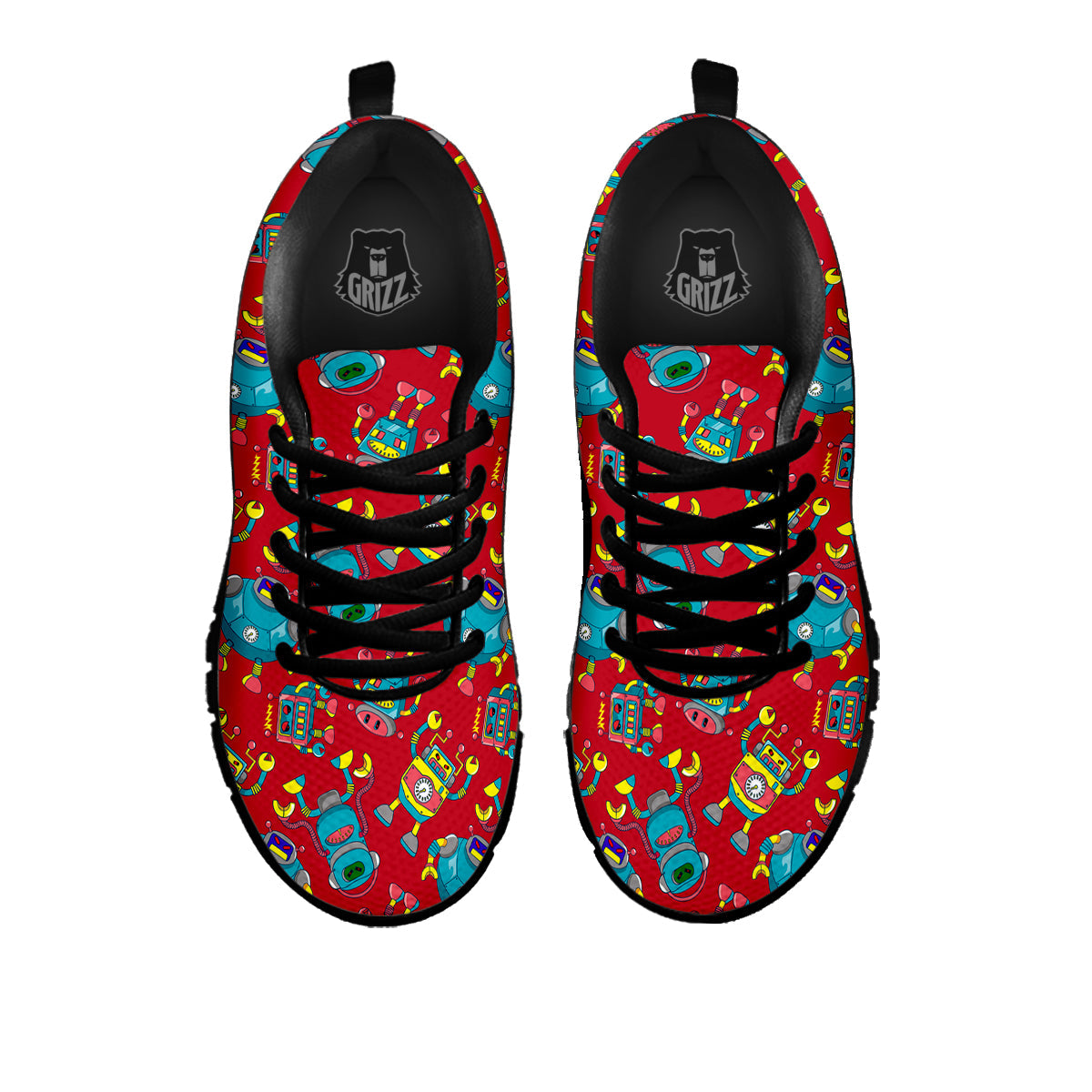 Angry Robot Print Pattern Black Sneaker-grizzshop