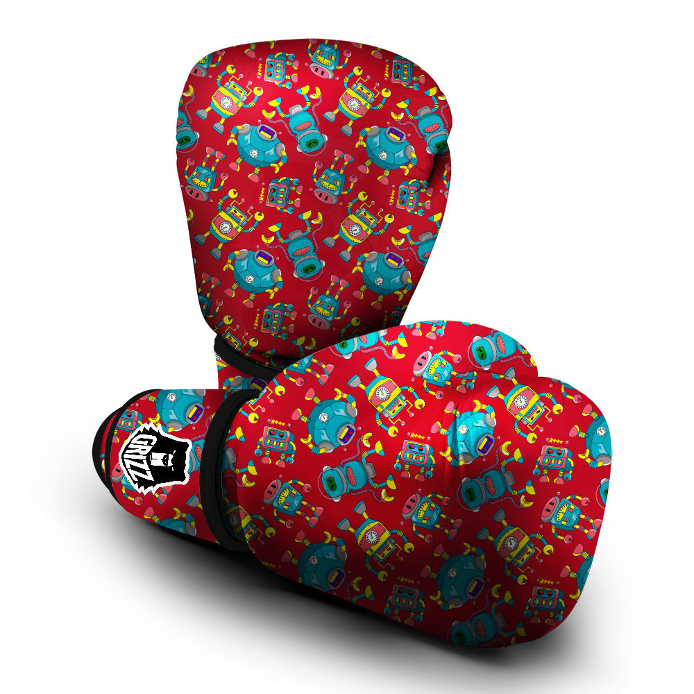 Angry Robot Print Pattern Boxing Gloves-grizzshop