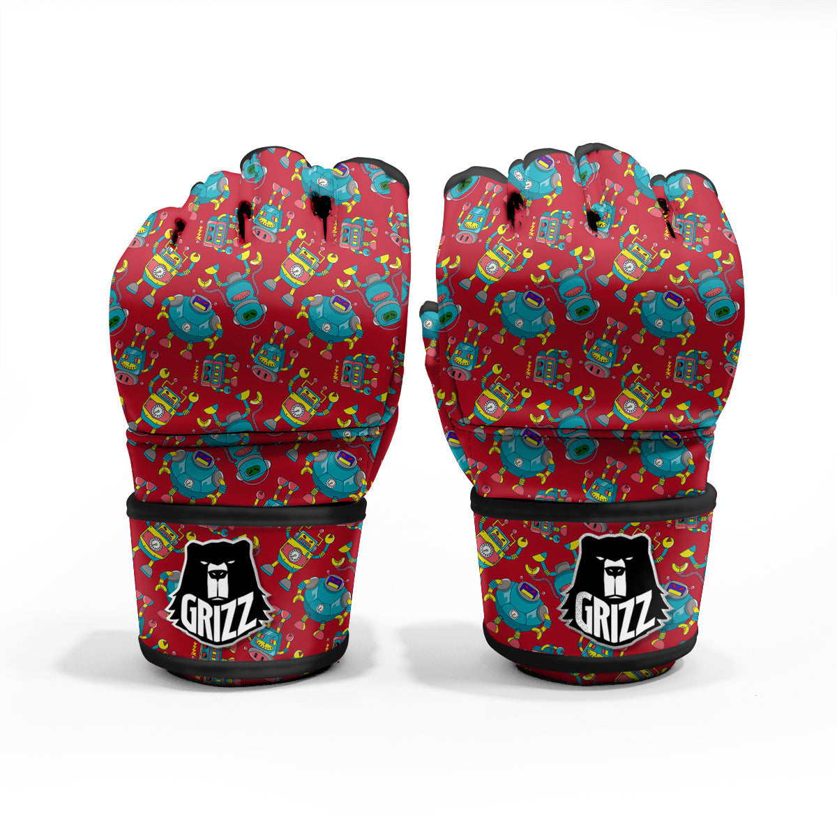 Angry Robot Print Pattern MMA Gloves-grizzshop