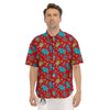 Angry Robot Print Pattern Men's Short Sleeve Shirts-grizzshop