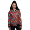 Angry Robot Print Pattern Women's Bomber Jacket-grizzshop