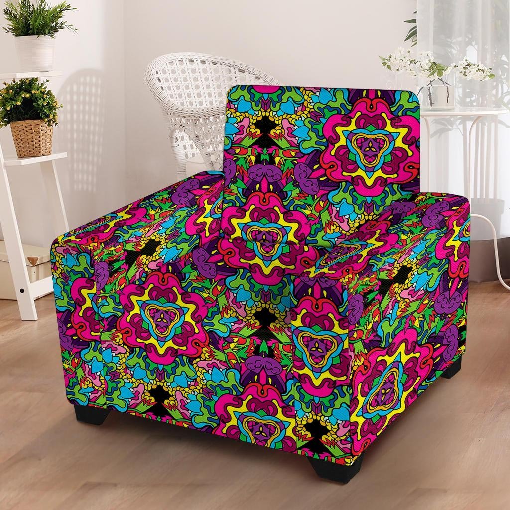 Animal Hippie Psychedelic Armchair Cover-grizzshop