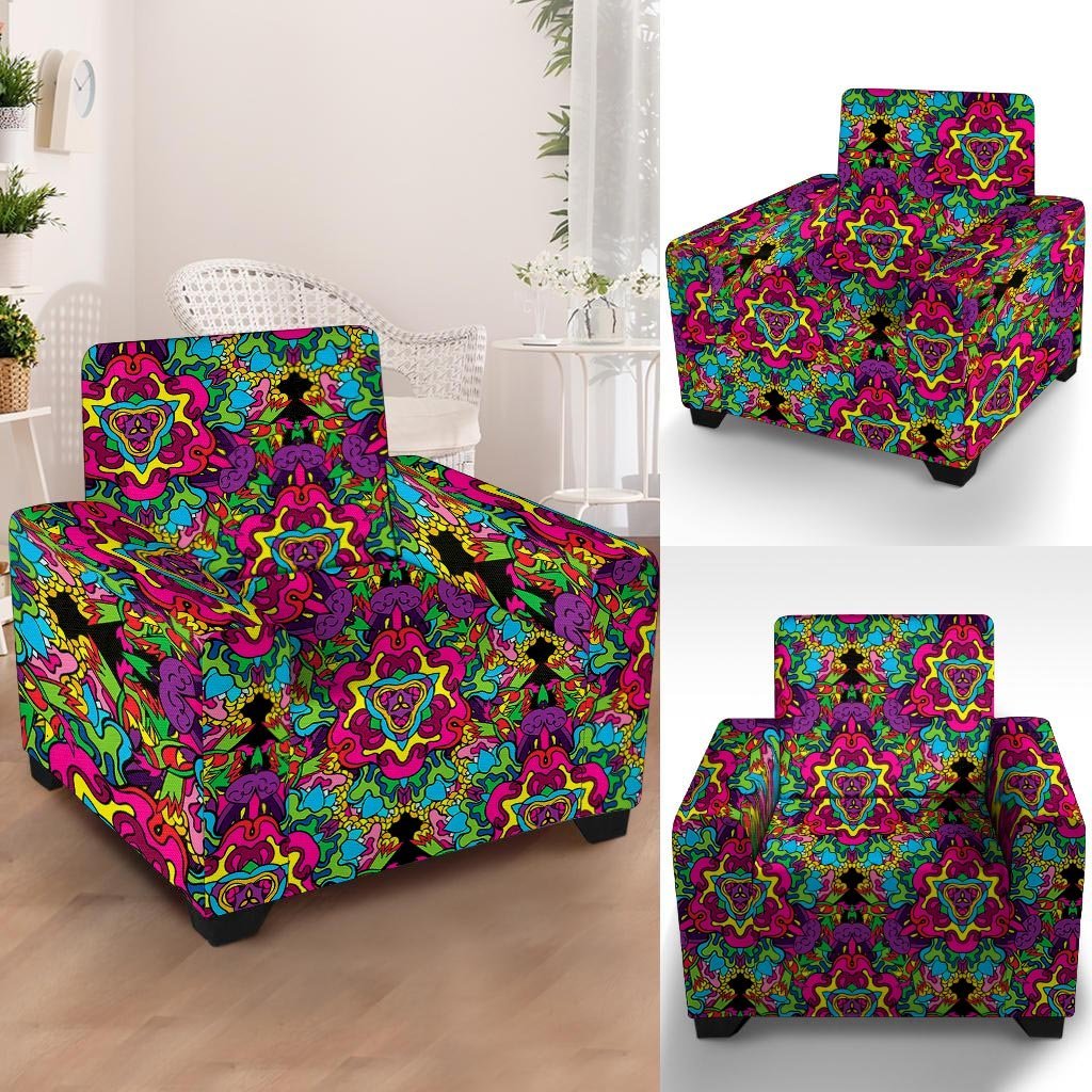 Animal Hippie Psychedelic Armchair Cover-grizzshop