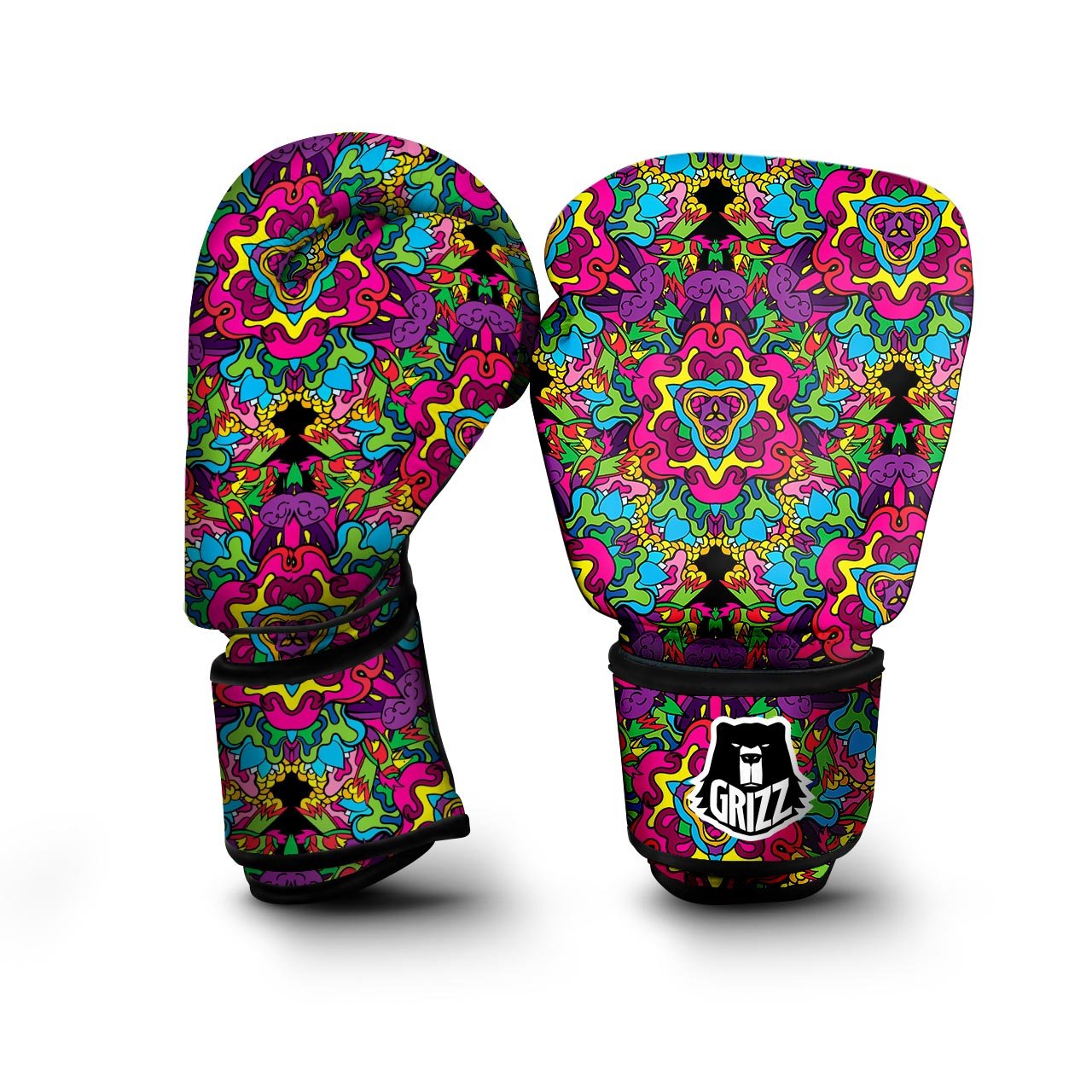 Animal Hippie Psychedelic Boxing Gloves-grizzshop